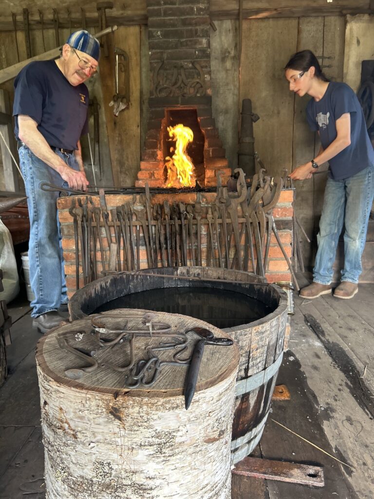 Blacksmithing skills are passed on from one generation to the next in the Wilson Museum’s blacksmith shop Blacksmithing skills are passed on from one generation to the next in the Wilson Museum's blacksmith shop. Wilson Museum Staff