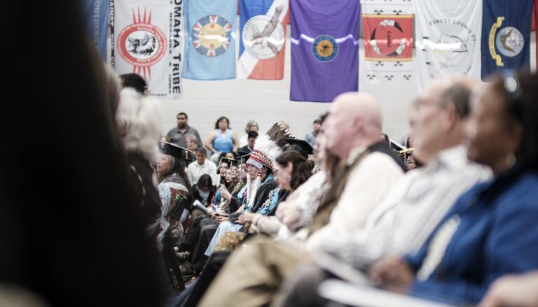 IAIA Commencement Ceremony in the Performing Arts and Fitness Center IAIA Commencement Ceremony in the Performing Arts and Fitness Center. Photograph by Jason S. Ordaz