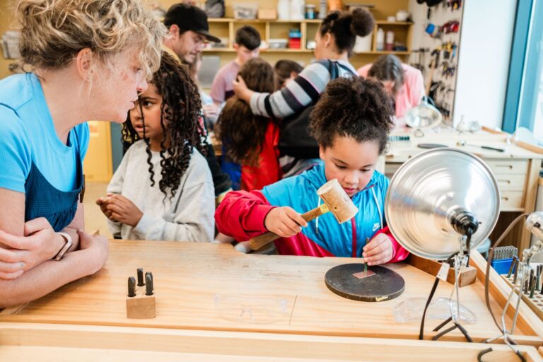Participants experience the joy of craft in one of Contemporary Craft’s free Community Days. Participants experience the joy of craft in one of Contemporary Craft's free Community Days. Ben Filio