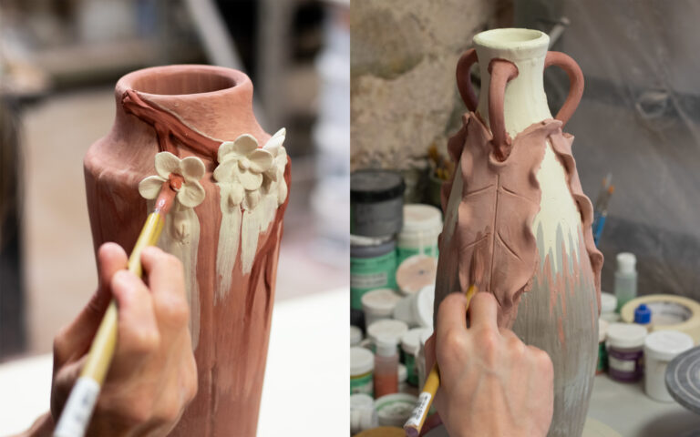 Ephraim Pottery Glazing Process. Ephraim Pottery