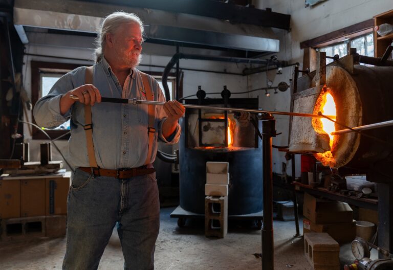 League Glass Artist Robert Burch in his studio League Glass Artist Robert Burch in his studio. Windwood Productions, LLC