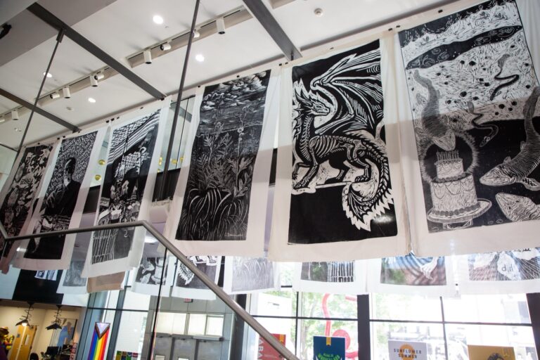 Steamroller Prints hanging up in our lobby to dry Steamroller Prints hanging up in our lobby to dry. Amanda Roberts