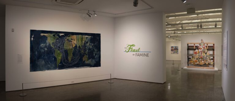 Palo Alto Art Center gallery view. Installation view of the 2025 exhibition "In Feast or Famine"