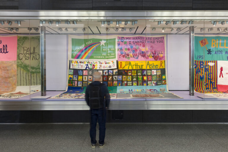 "The AIDS Memorial Quilt" on display at SFO Museum in the International Terminal. Photo by SFO Museum