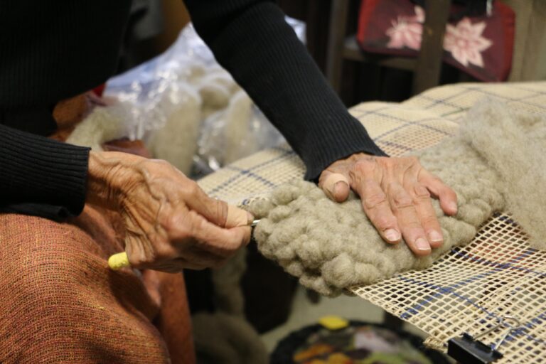 Anita Thatcher, wool saddle pad maker from Dubois, Wyoming. Josh Chrysler/Wyoming Folklife Collection