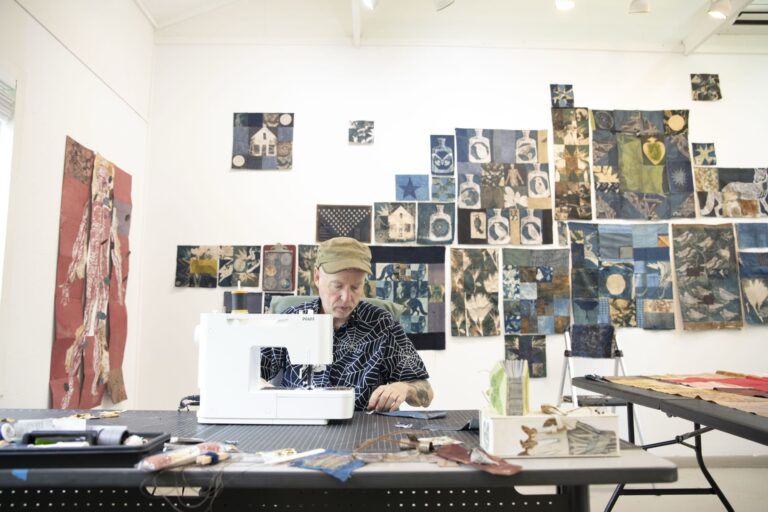 D Pierre Balous at work during his residency in Fisher Studio. Amanda Greene