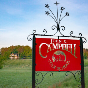 Hand-forged John C. Campbell Folk School sign. Photo provided by John C. Campbell Folk School