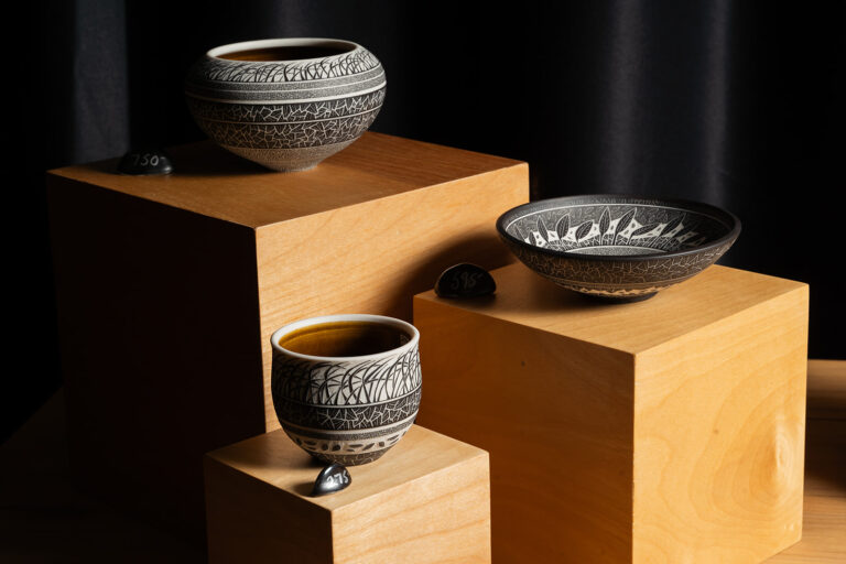 Image of a ceramic art piece from The Potters Market at The Mint Museum, 2024. Artist: Becky Lloyd. The Mint Museum