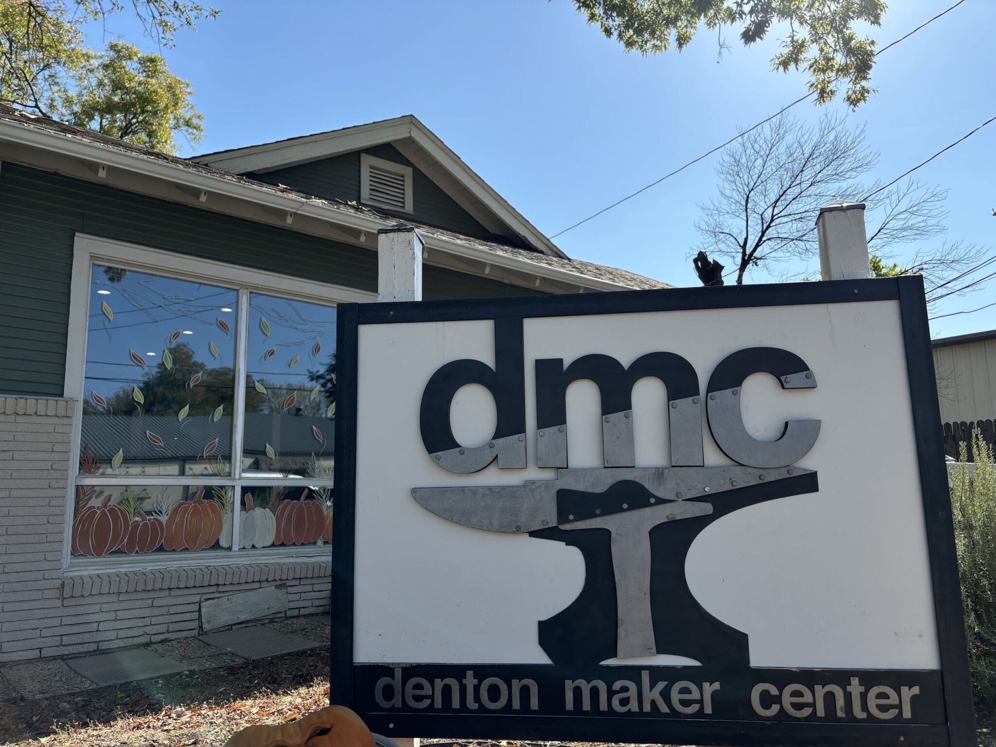 Front entrance to the Denton Maker Center. James Thurman