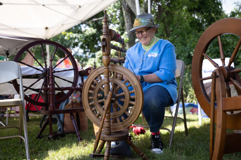 Floyd Living Traditions Festival - Spinning Demonstration by artist and instructor, Rebecca Terrill. Hearts Media