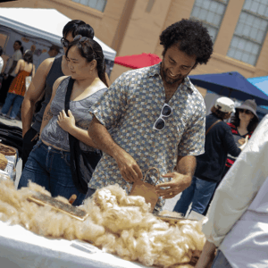 San Diego Craft Collective celebrates wool as a sustainable material each year through Fiber Fest. Join us for Fiber Fest 2026 in San Diego where we host live sheep shearing, textile demonstrations, and thoughtful programming surrounding sustainable wool and textiles. This event is offered free to the public and is family friendly. Leah Tirp Productions
