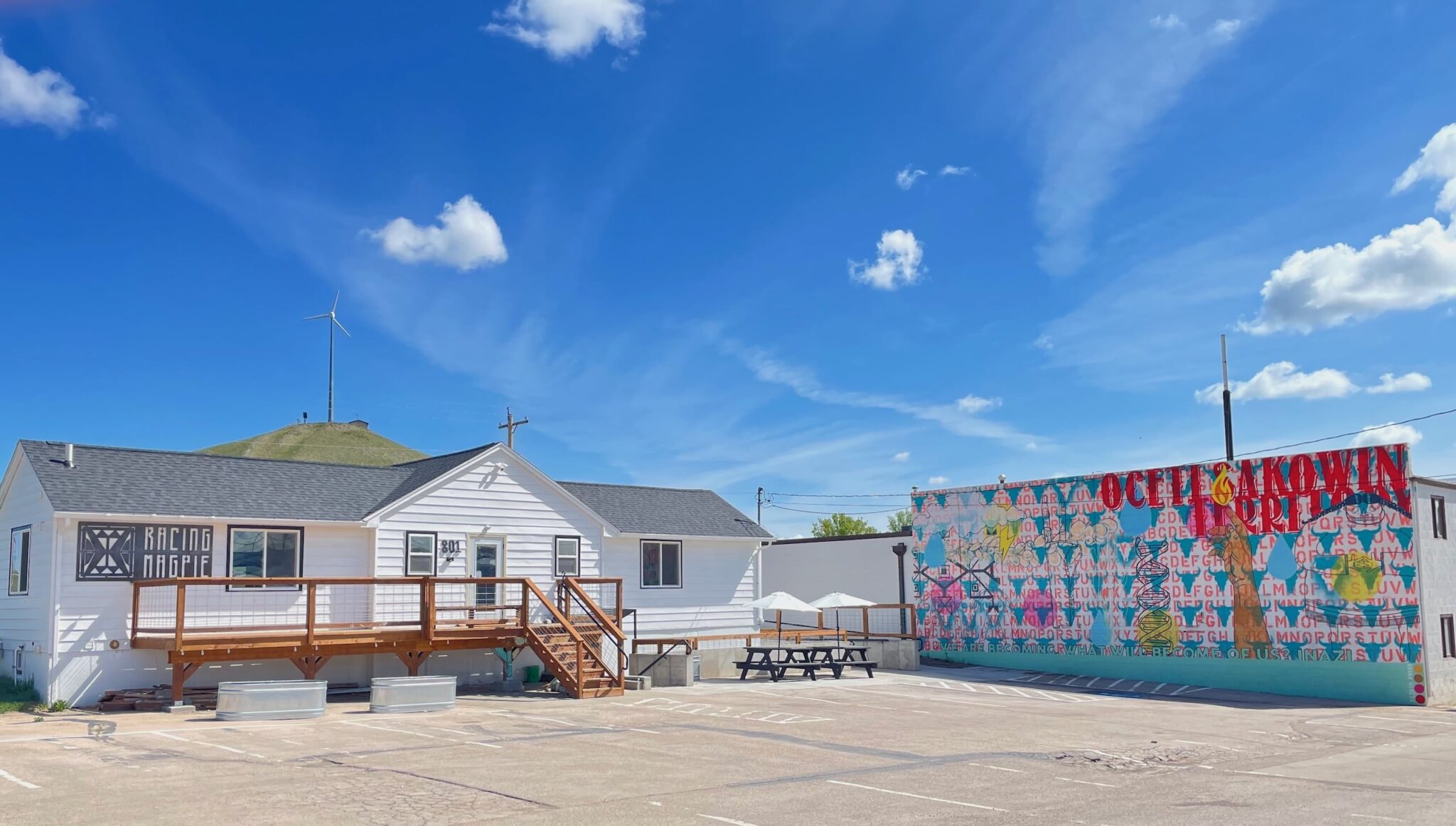 Racing Magpie's buildings in mniluzahan (Rapid City, SD).Racing Magpie