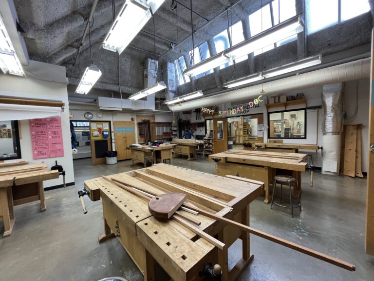 Bench room in the Woodworking & Furniture Program at University of Wisconsin-Madison Bench room in the Woodworking & Furniture Program at University of Wisconsin-Madison. Katie Hudnall