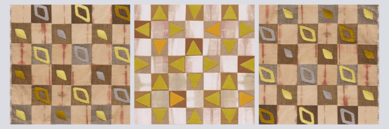 A digital collage of appliqued cotton quilts by the artist Carolyn Hazel Drake. Photo credit: Carolyn Hazel Drake