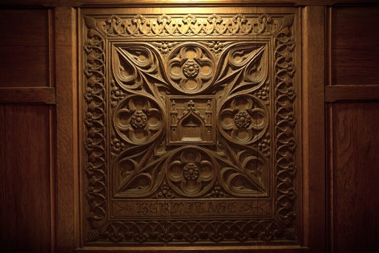 "Hermitage" Carved Decorative Wall Panel, 1900-1920, Attributed to Charles J. Woodsend, Master Craftsman (1847-1927). Photography by Christiana Caro, 2016
