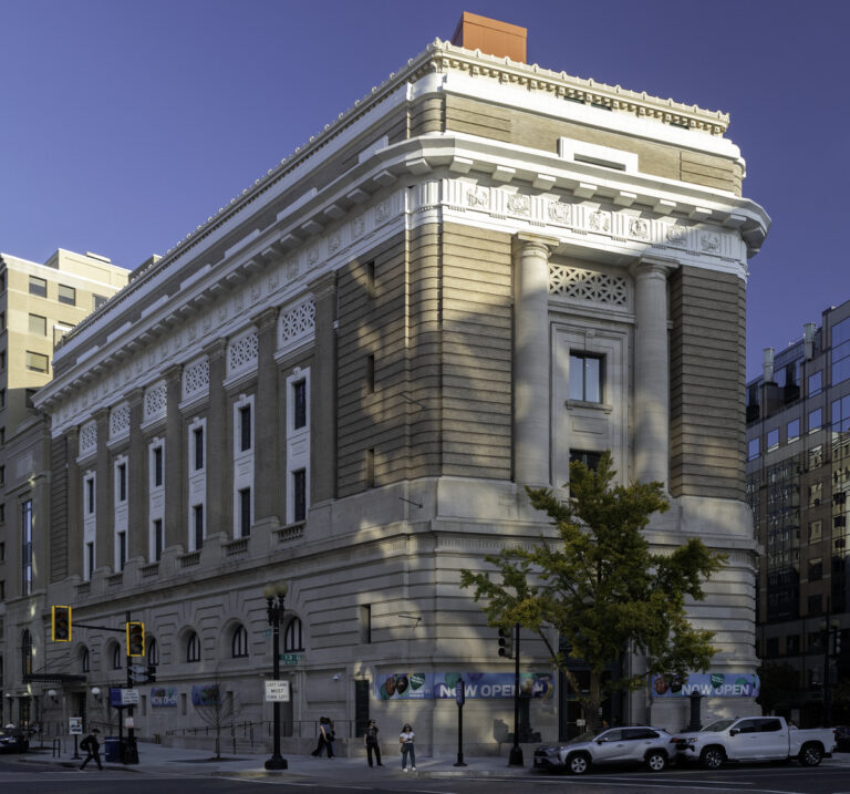 National Museum of Women in the Arts, exterior, 13th Street side, 2023; Photo by John Mannarino