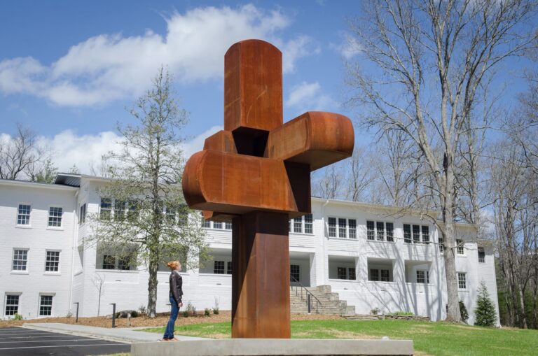 Penland Gallery, with sculpture by Hoss Haley. Penland School
