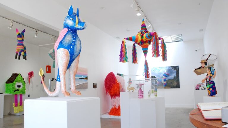 Museum snapshot of the Craft Center's beloved 2021 exhibition-- Piñatas: The High Art of Celebration. Craft in America. Photo Credit: Madison Metro
