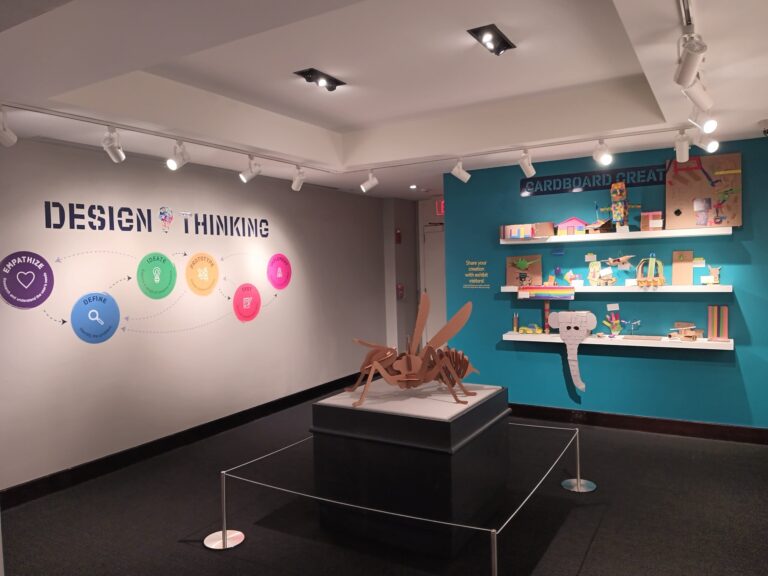 The RCWMP Changing Exhibit small gallery, featuring Build It: Create with Cardboard! on display September 16 – December 12, 2024. The RCWMP Changing Exhibit small gallery, featuring Build It: Create with Cardboard! on display September 16 – December 12, 2024. Photo courtesy of Robert C. Williams Museum of Papermaking