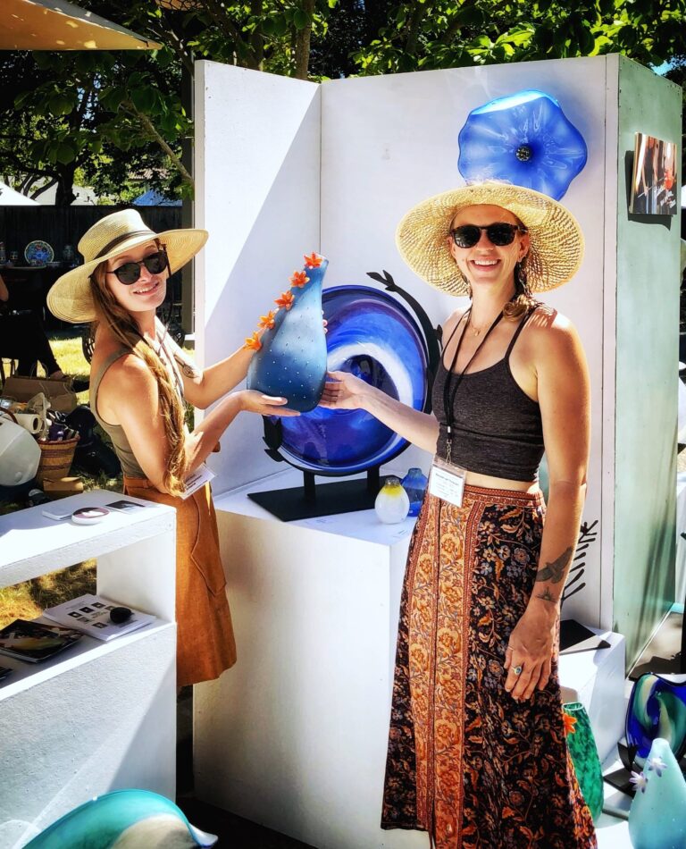 Hannah Nicholson and Alana van Altena, a/k/a Nicholson van Altena Glass, have a glass studio in the foothills of the Sierra Nevada. Photo by Peter Vizzusi