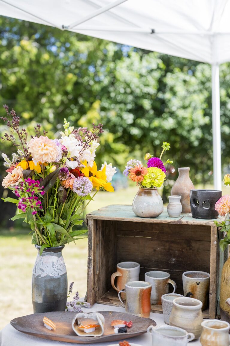WilsonMuseum2025Capshore-056 Wood fired pottery by Ellen Sedgwick is featured at the Wilson Museum Artisan Market. Capshore Photography, courtesy of Wilson Museum