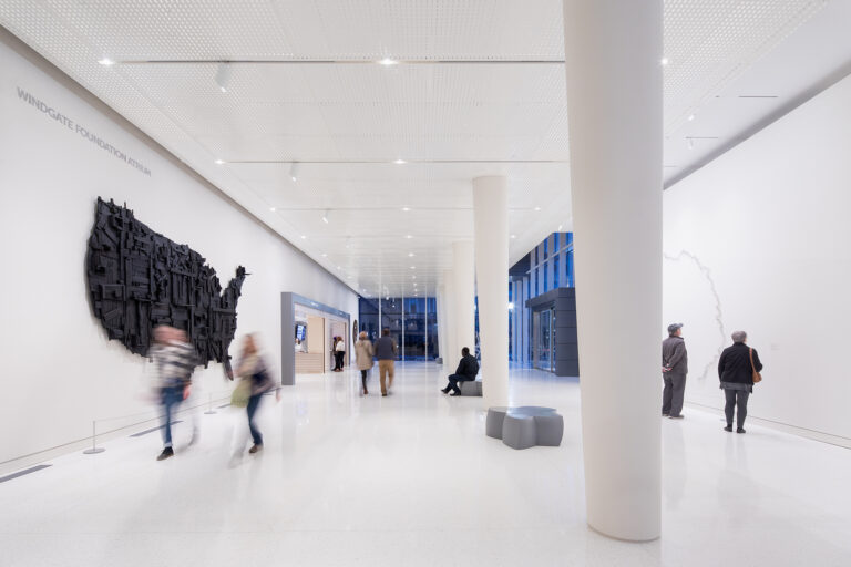 View of the Asheville Art Museum Windgate Atrium, November 2019. Image Sterling Silver.