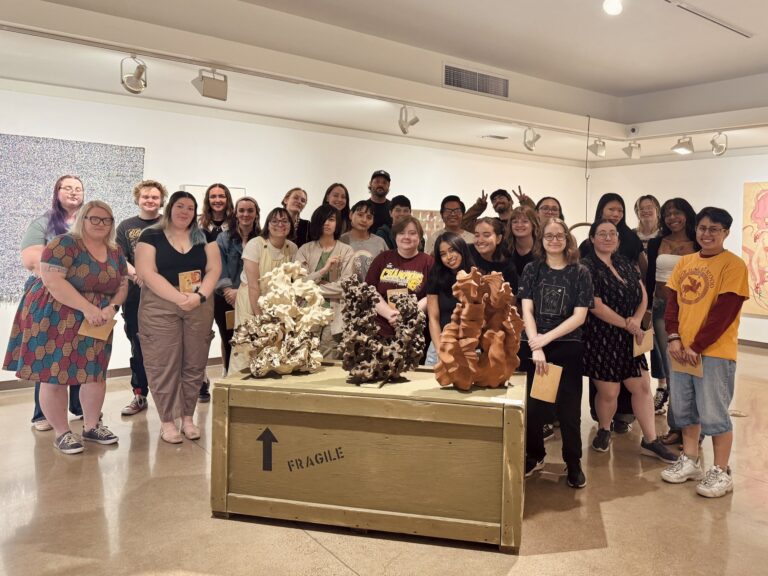 A group of Art Education majors in a gallery. A group of Art Education majors in a gallery. Credit: Carolyn Drake