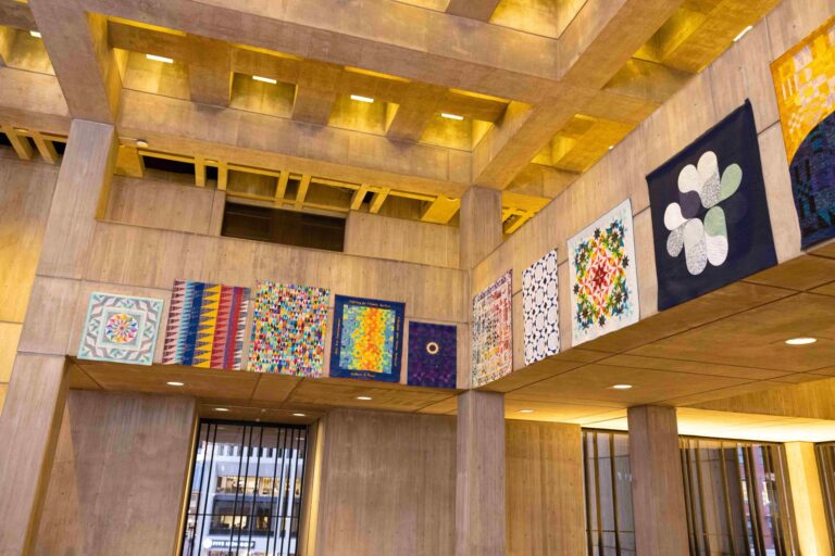 Boston MQG quilt exhibit in Boston City Hall, March 2025. Ally Schmaling (@allyschmalingphotography)