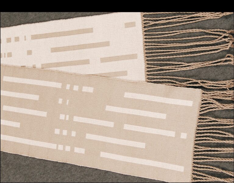 Dots and Dashes scarf from Sixty Scarves for Sixty Years, a WGGB publication. Mary Pfleuger