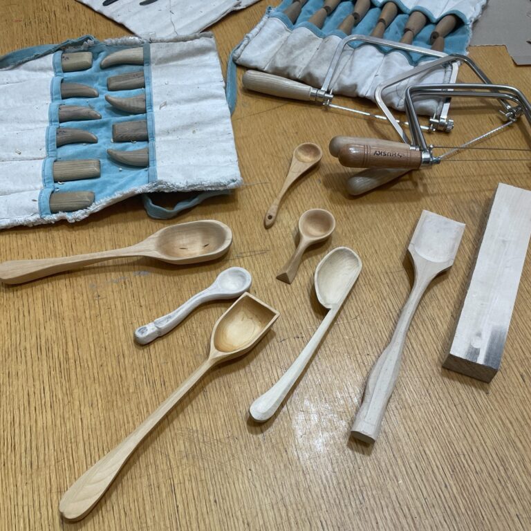 Student work in our Hand Carved Spoons class taught by Tom Huang Student work in our Hand Carved Spoons class taught by Tom Huang. Tom Huang