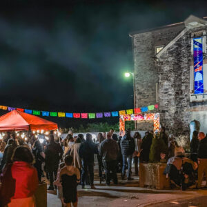Hunterdon Art Museum exterior at night. courtesy of the Hunterdon Art Museum