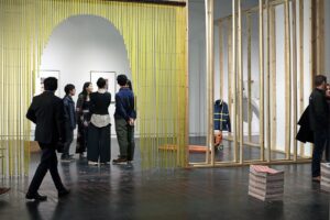 Gallery view of “THIS SIDE UP” at Houston Center for Contemporary Craft. Photo by Kerrisa Treanor.