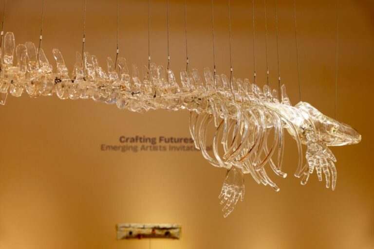 Peter Jacobsen (Tacoma), Porpoise Skeleton, 2023, Furnace glass, Courtesy of the Artist Peter Jacobsen (Tacoma), Porpoise Skeleton, 2023, Furnace glass, Courtesy of the Artist, Photo by Keith Brofsky