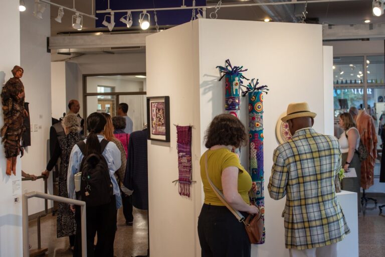 Setting a new record for the most works on display, A Common Thread 2024 featured 172 fiber artworks by Textile Center members. Textile Center