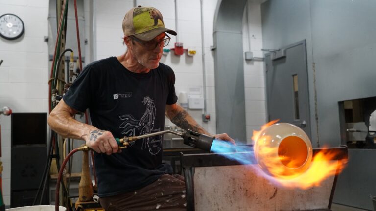 Artists-in-Residence evolve their practices in The Studio, right across the parking lot from the Museum. Courtesy of Corning Museum of Glass