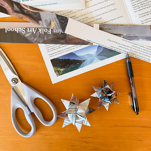 Brabend Birch bark inspired stars. Vesterheim