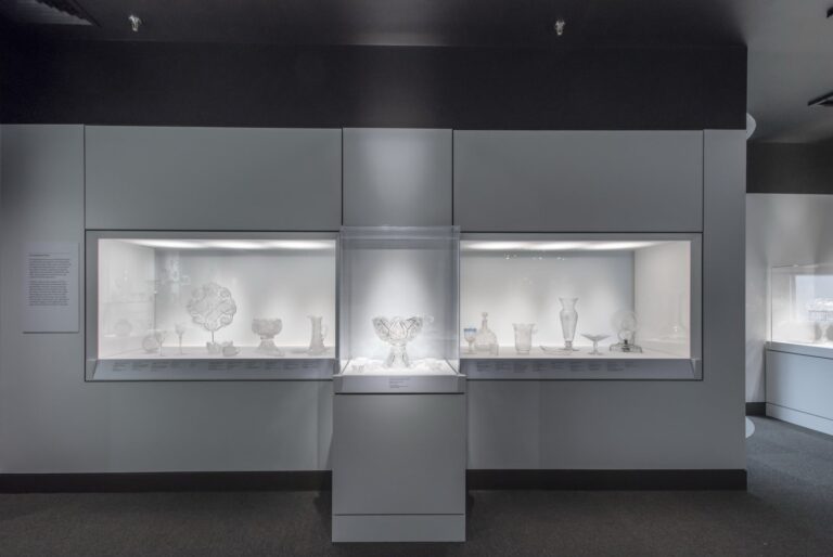 An array of objects highlights the breadth and beauty of the crystal aesthetic. Courtesy of Corning Museum of Glass