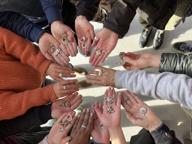 Student’s hands showing their cuttlefish castings. Image courtesy YVML Student's hands showing their cuttlefish castings. Image courtesy YVML