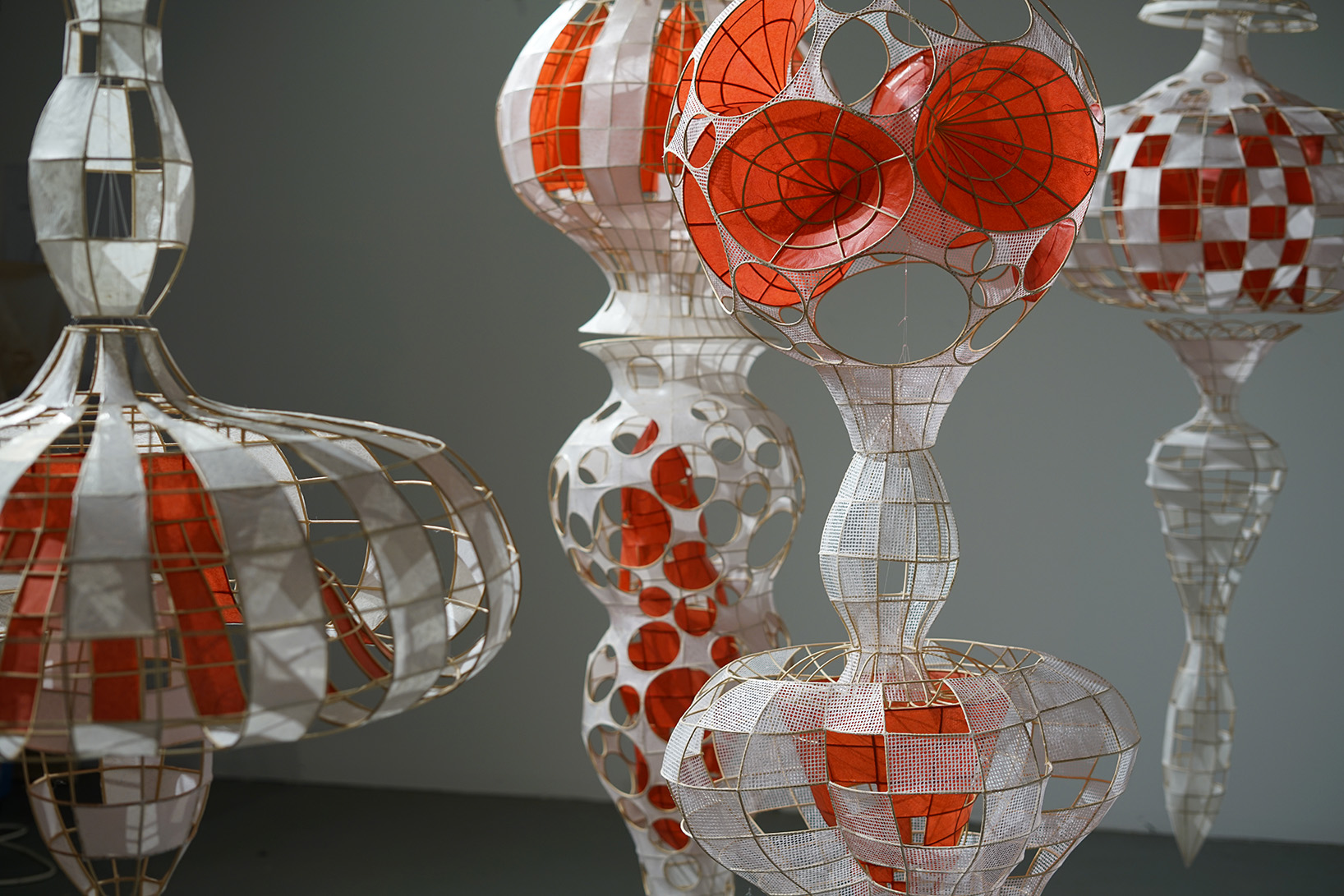 "In the Shells", 2019 – 2025 , paper, reed, UV coating, variable sizes. Courtesy of the Artist