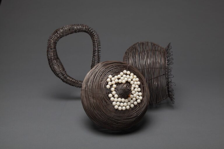 Kristin Tollefson (Bainbridge Island/Tacoma, WA), "Bulb and Bloom", 2005, steel wire and plastic beads, Sears-Buxton Collection, Promised Gift to BIMA, photo by CB Bell