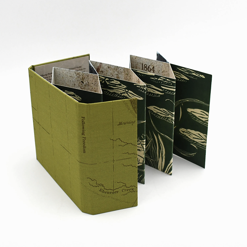 "Following Freedom" by Laurie Darby. Laurie Darby, "Following Freedom", 2025, Relief and Letterpress, published by Women's Studio Workshop.