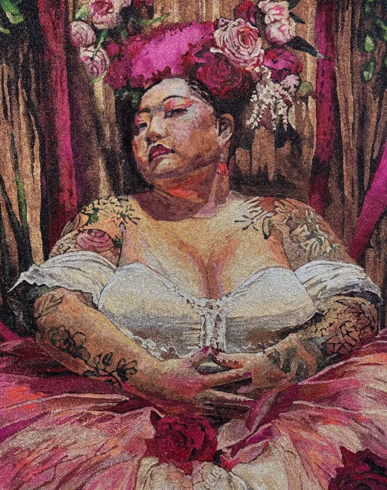 Jamie Vasta | 2025 | glitter & glue on wood panel | 30 x 24 inches. PSG