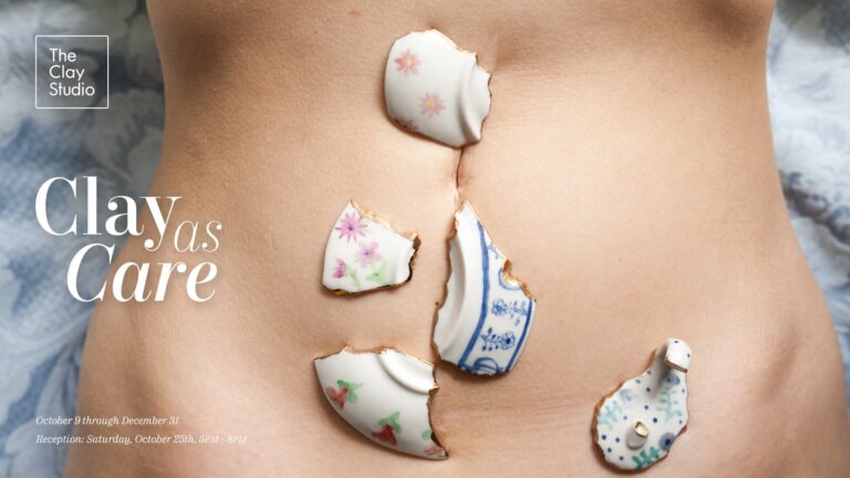 Clay as Care Information Card. Courtesy of The Clay Studio, featuring work by Jennifer Ling Datchuk