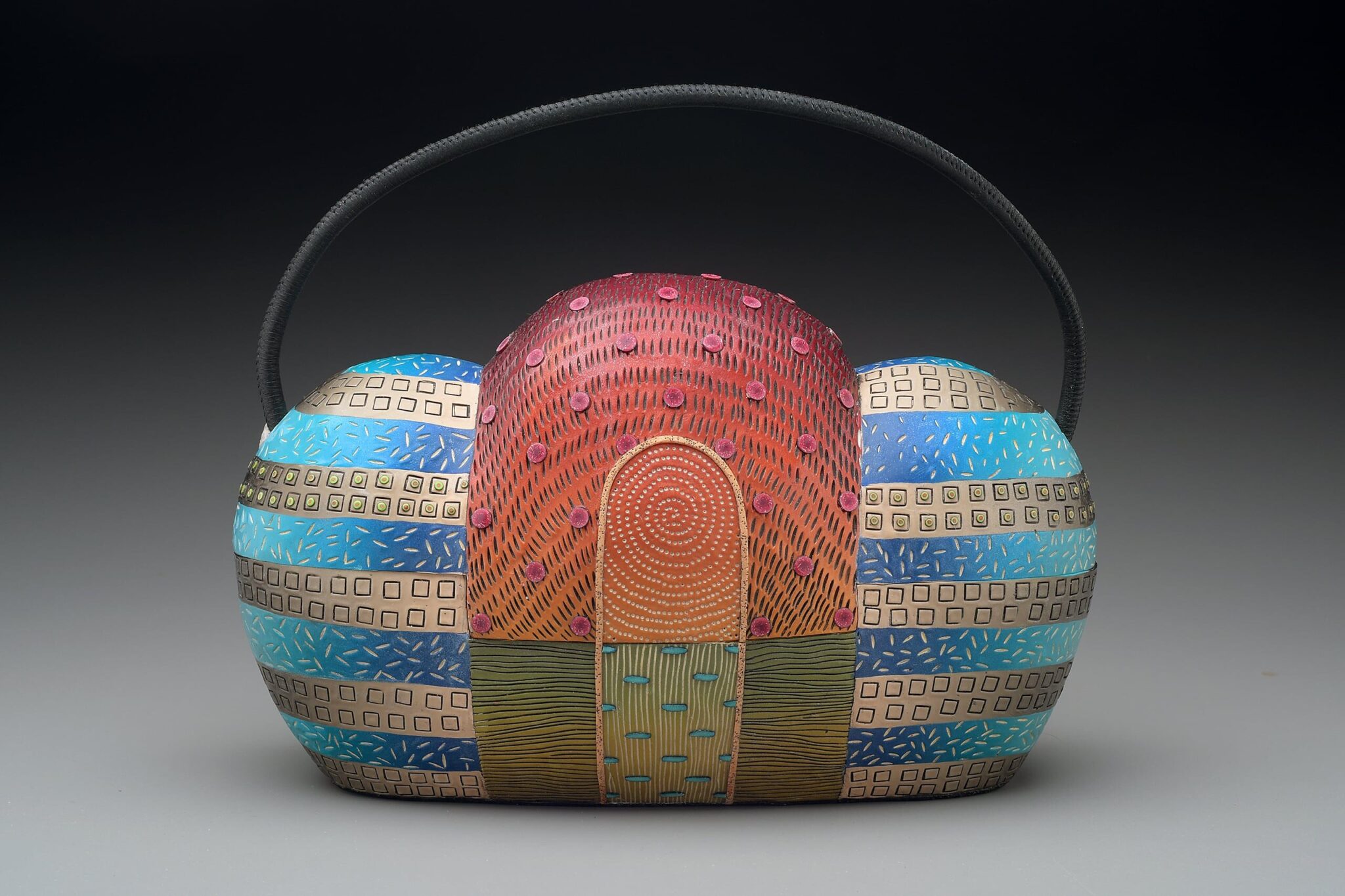 Polymer Clay Purse by Kathleen Dustin, part of her Silk Road collection. Kathleen Dustin