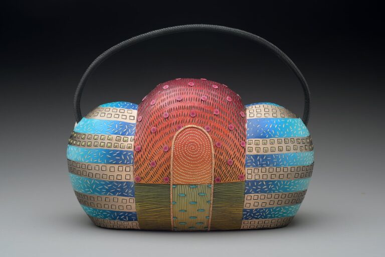 Polymer Clay Purse by Kathleen Dustin, part of her Silk Road collection. Kathleen Dustin