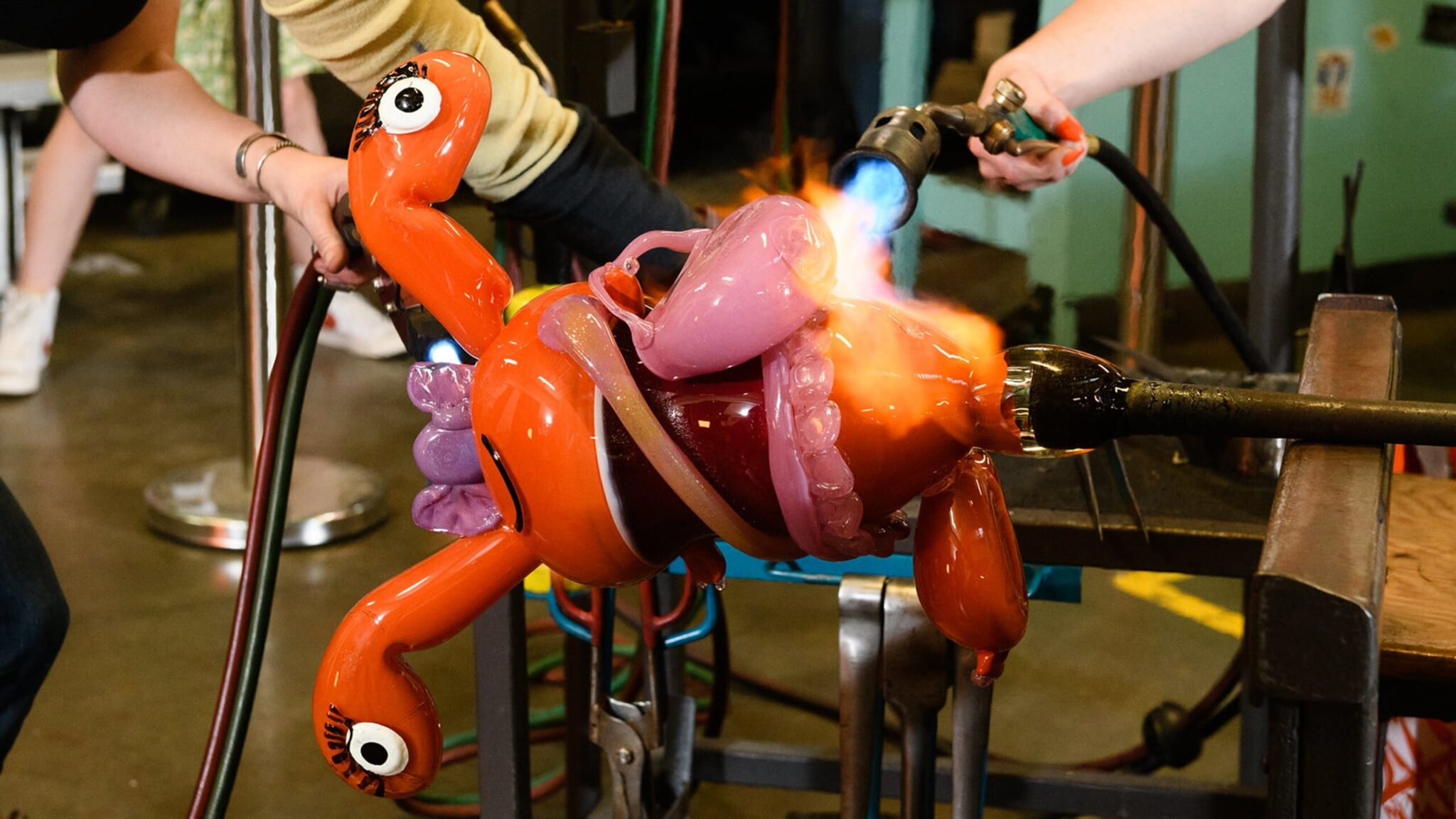 Alice in Wonderland style glassblowing demonstrations focused on the fantastical. Nathan J. Shaulis