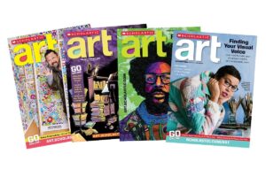 Scholastic Art includes six print issues each school year plus a robust website featuring lesson plans, videos, slideshows, skills sheets, and more. Image courtesy of Scholastic Art.