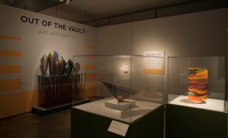 Art History 101, on view at Museum of Glass, contextualizes the Museum's permanent collection within a broad, art historical narrative. Photo by Duncan Price