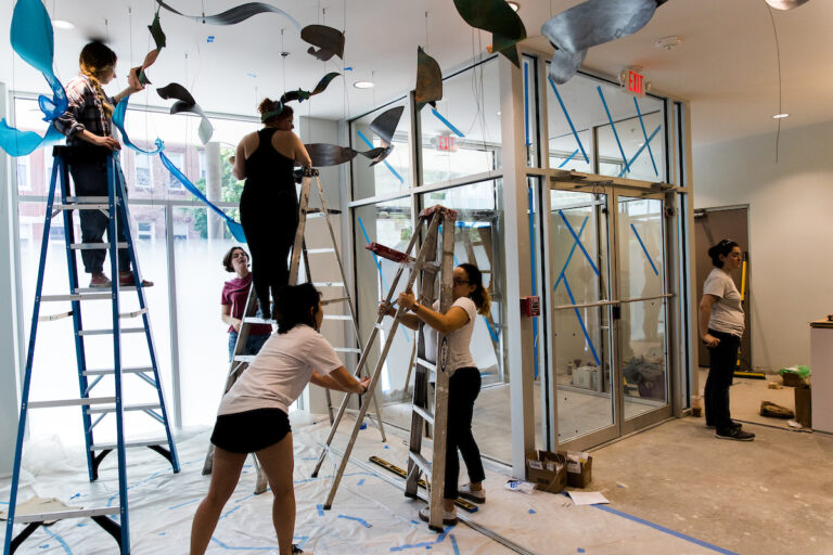 Student collaboration art installation with MICA and House of Ruth. MICA Communications