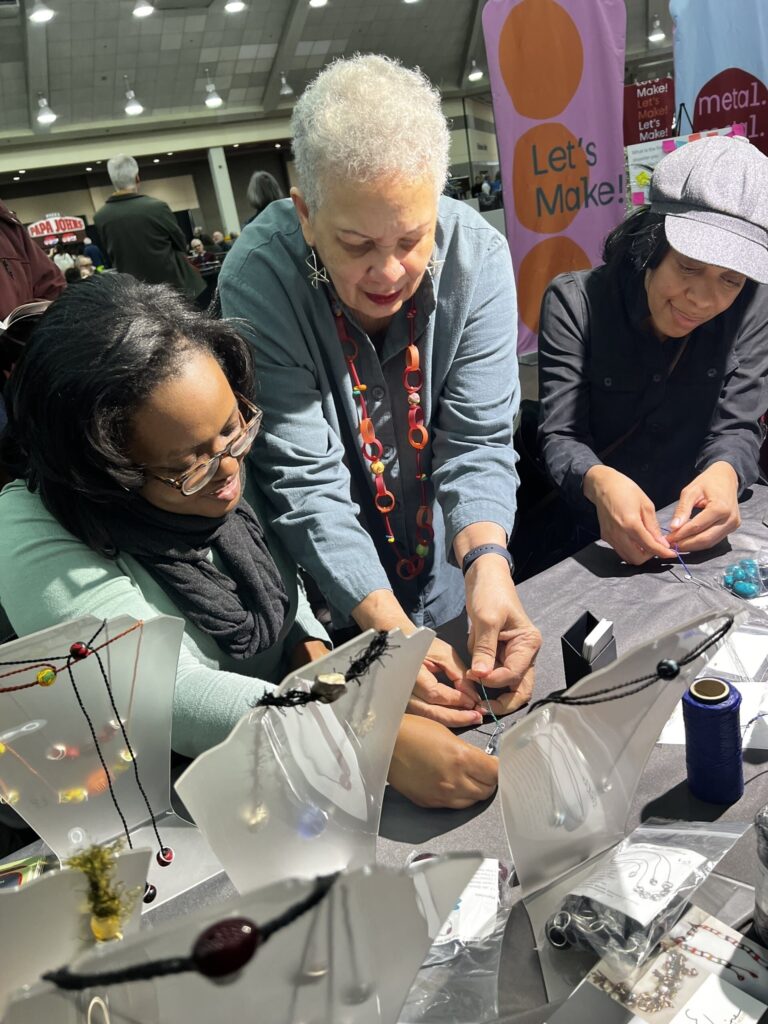 Jewelry Artist Elaine Romblett Moore instructs students at John C. Cambell Folk School. Chris Aluka Berry/ AlukaStorytellingPhotography.com Copyright Chris Aluka Berr
